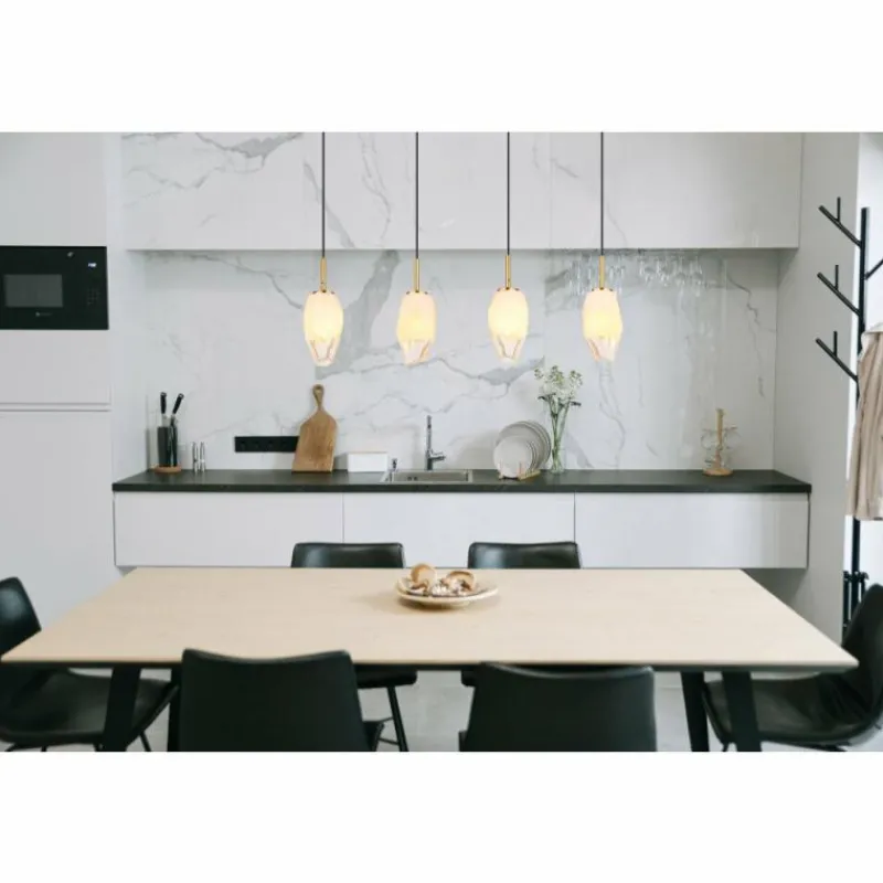 Luminaires Globo Lighting Suspension Globo BARCLEY Laiton, 4 lumières