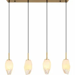 Luminaires Globo Lighting Suspension Globo BARCLEY Laiton, 4 lumières