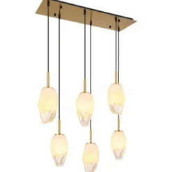 Luminaires Globo Lighting Suspension Globo BARCLEY Laiton, 6 lumières