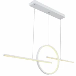 Luminaires Globo Lighting Suspension Globo BARRAL LED Blanc, 1 lumière, Télécommandes