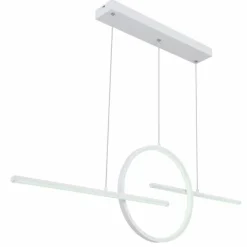 Luminaires Globo Lighting Suspension Globo BARRAL LED Blanc, 1 lumière, Télécommandes