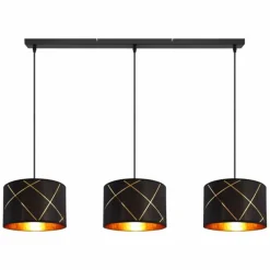 Lampes En Tissu-Luminaires Globo Lighting Suspension Globo BEMMO Noir, 3 lumières