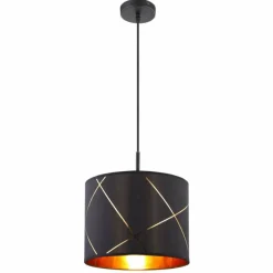 Lampes En Tissu-Luminaires Globo Lighting Suspension Globo BEMMO Noir, 1 lumière