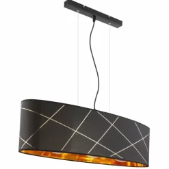 Lampes En Tissu-Luminaires Globo Lighting Suspension Globo BEMMO Noir, 3 lumières