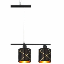 Lampes En Tissu-Luminaires Globo Lighting Suspension Globo BEMMO Noir, 4 lumières