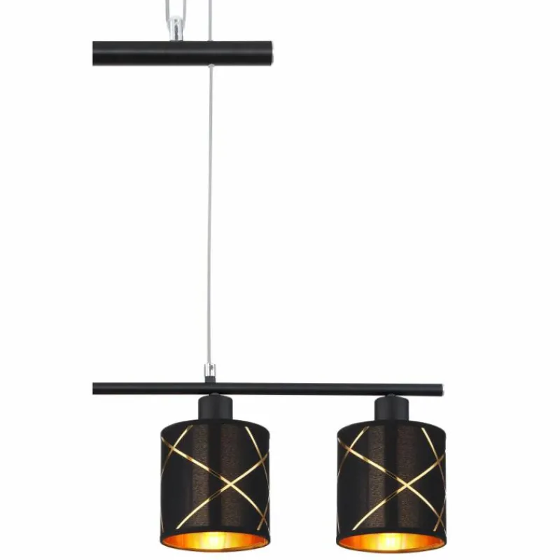 Lampes En Tissu-Luminaires Globo Lighting Suspension Globo BEMMO Noir, 4 lumières