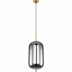 Suspension Verre Fumé-Luminaires Globo Lighting Suspension Globo BLACKY I Laiton, 1 lumière
