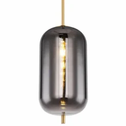 Suspension Verre Fumé-Luminaires Globo Lighting Suspension Globo BLACKY I Laiton, 1 lumière
