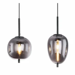 Suspension Verre Fumé-Luminaires Globo Lighting Suspension Globo BLACKY Noir, 4 lumières