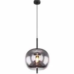 Suspension Verre Fumé-Luminaires Globo Lighting Suspension Globo BLACKY Noir, 1 lumière