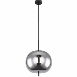 Suspension Verre Fumé-Luminaires Globo Lighting Suspension Globo BLACKY Noir, 1 lumière