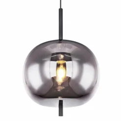 Suspension Verre Fumé-Luminaires Globo Lighting Suspension Globo BLACKY Noir, 1 lumière