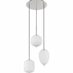 Luminaires Globo Lighting Suspension Globo BLACKY Nickel mat, 3 lumières