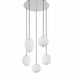 Luminaires Globo Lighting Suspension Globo BLACKY Nickel mat, 5 lumières
