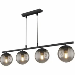Suspension Verre Fumé-Luminaires Globo Lighting Suspension Globo BLAMA Noir, 4 lumières