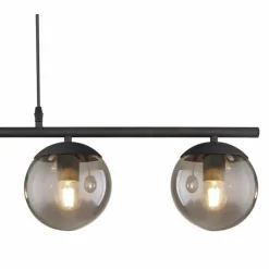 Suspension Verre Fumé-Luminaires Globo Lighting Suspension Globo BLAMA Noir, 4 lumières