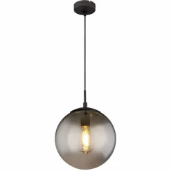 Suspension Verre Fumé-Luminaires Globo Lighting Suspension Globo BLAMA Noir, 1 lumière
