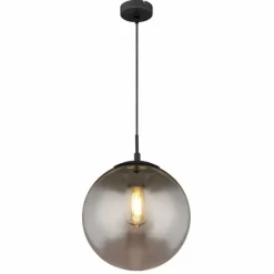 Suspension Verre Fumé-Luminaires Globo Lighting Suspension Globo BLAMA Noir, 1 lumière