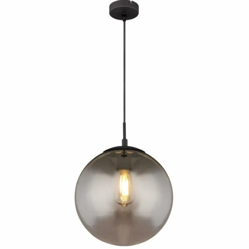 Suspension Verre Fumé-Luminaires Globo Lighting Suspension Globo BLAMA Noir, 1 lumière