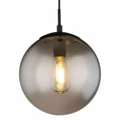 Suspension Verre Fumé-Luminaires Globo Lighting Suspension Globo BLAMA Noir, 3 lumières