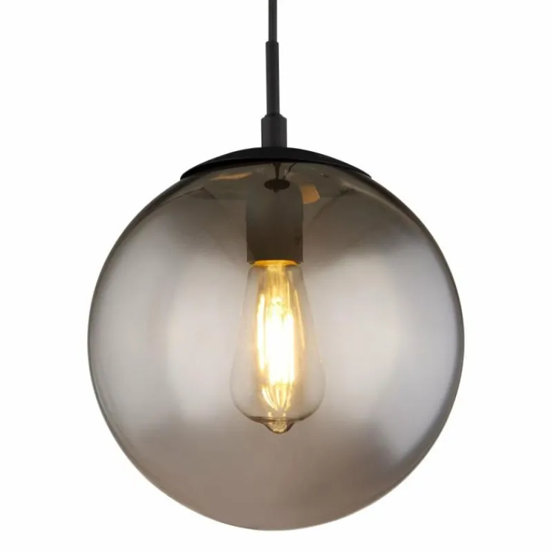 Suspension Verre Fumé-Luminaires Globo Lighting Suspension Globo BLAMA Noir, 3 lumières