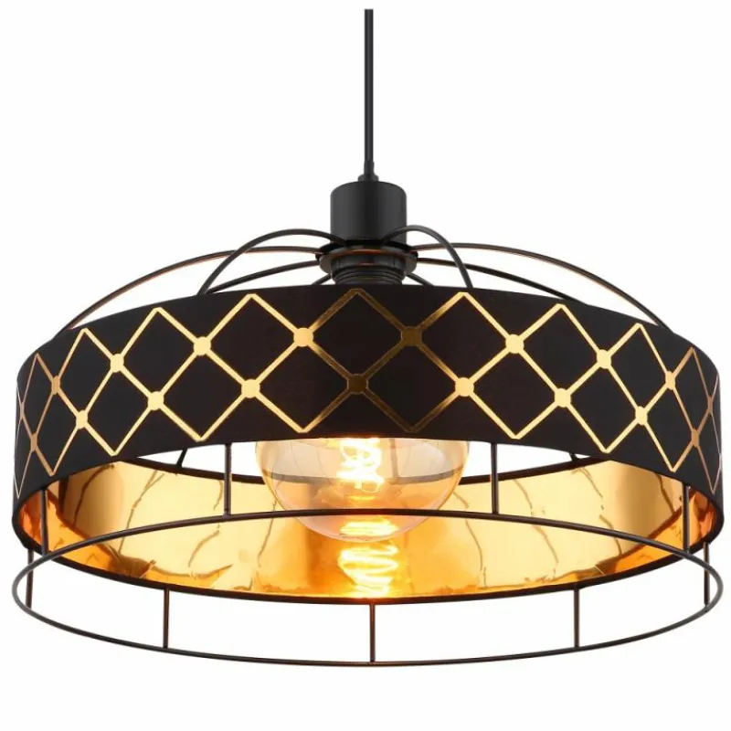 Lampes En Tissu-Luminaires Globo Lighting Suspension Globo BLANCA Noir, 1 lumière