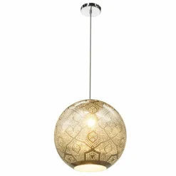 Lampe Turque-Luminaires Globo Lighting Suspension Globo BRANDON Chrome, 1 lumière