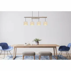 Lampes En Tissu-Luminaires Globo Lighting Suspension Globo CELINA Brun, Noir, 4 lumières