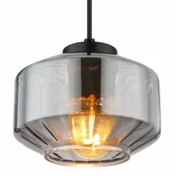 Suspension Verre Fumé-Luminaires Globo Lighting Suspension Globo CHRISTIANA Noir, 1 lumière