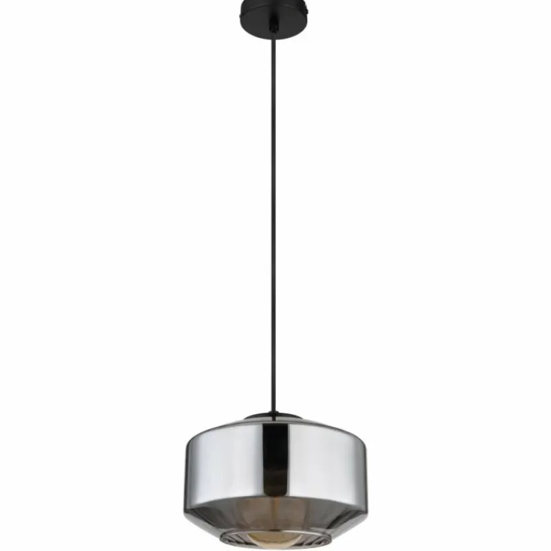 Suspension Verre Fumé-Luminaires Globo Lighting Suspension Globo CHRISTIANA Noir, 1 lumière