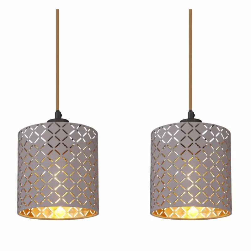 Lampes En Tissu-Luminaires Globo Lighting Suspension Globo CINDY Noir, 4 lumières