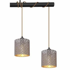 Lampes En Tissu-Luminaires Globo Lighting Suspension Globo CINDY Noir, 4 lumières