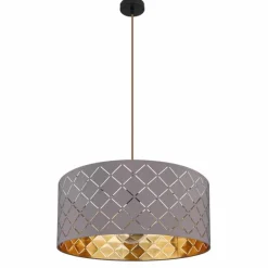 Lampes En Tissu-Luminaires Globo Lighting Suspension Globo CINDY Noir, 1 lumière