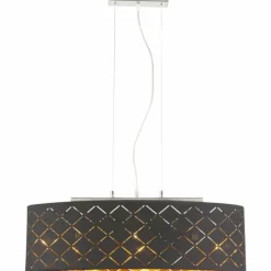 Lampes En Tissu-Luminaires Globo Lighting Suspension Globo CLARKE Nickel mat, 3 lumières