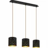 Lampes En Tissu-Luminaires Globo Lighting Suspension Globo CLARKE Noir, 3 lumières