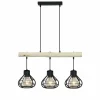 Lampes Vintages & Rétros-Luminaires Globo Lighting Suspension Globo CLASTRA Bois clair, Noir, 3 lumières