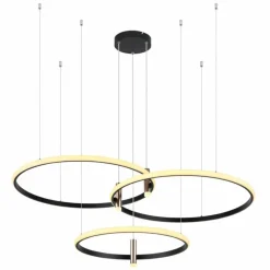 Lampes Dorées-Luminaires Globo Lighting Suspension Globo COCO LED Noir, 1 lumière, Télécommandes