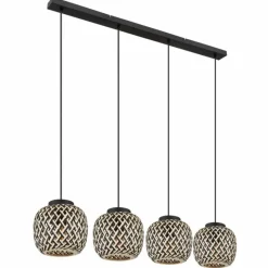 Luminaires Globo Lighting Suspension Globo COLLY Noir, 4 lumières* Suspensions