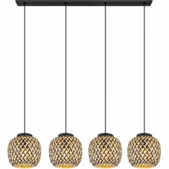 Luminaires Globo Lighting Suspension Globo COLLY Noir, 4 lumières* Suspensions