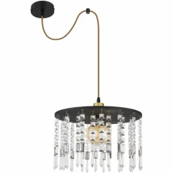 Suspension Verre Fumé-Luminaires Globo Lighting Suspension Globo COMMA Noir, 1 lumière