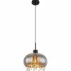 Suspension Verre Fumé-Luminaires Globo Lighting Suspension Globo CORRY Noir, 1 lumière