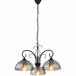 Lampes Art Déco-Luminaires Globo Lighting Suspension Globo COTTAGE Noir, 3 lumières