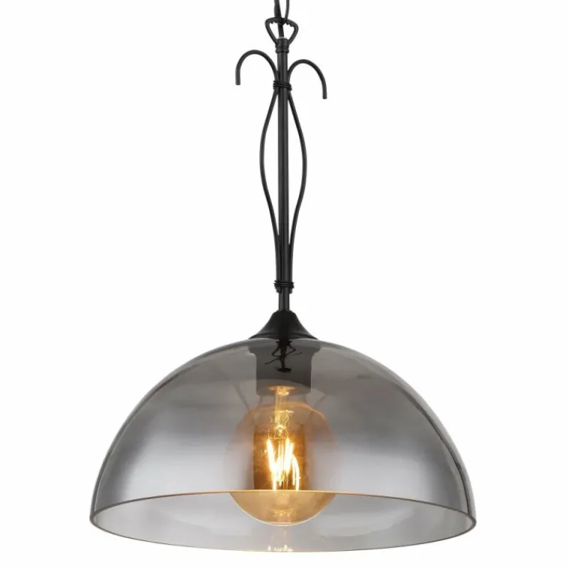 Luminaires Antiques-Luminaires Globo Lighting Suspension Globo COTTAGE Noir, 1 lumière