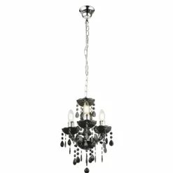 Luminaires Rustiques-Luminaires Globo Lighting Suspension Globo CUIMBRA II Noir, 3 lumières