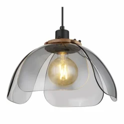 Suspension Verre Fumé-Luminaires Globo Lighting Suspension Globo DAWAR Noir, 1 lumière