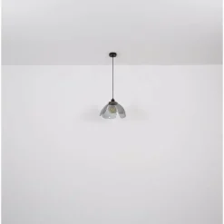 Suspension Verre Fumé-Luminaires Globo Lighting Suspension Globo DAWAR Noir, 1 lumière