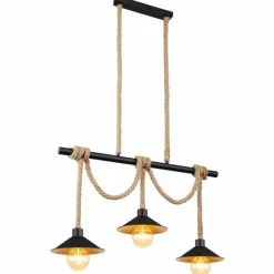 Lampes Vintages & Rétros-Luminaires Globo Lighting Suspension Globo DIANA Écru, Noir, 3 lumières