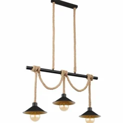 Lampes Vintages & Rétros-Luminaires Globo Lighting Suspension Globo DIANA Écru, Noir, 3 lumières