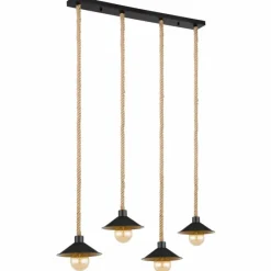 Lampes Vintages & Rétros-Luminaires Globo Lighting Suspension Globo DIANA Écru, Noir, 4 lumières