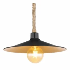 Lampes En Bois-Luminaires Globo Lighting Suspension Globo DIANA Écru, Noir, 1 lumière